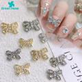Green Home Bow Nail Charm Exquisite Shape Nail Accessories Sparkling Manicure Bow Charm. 
