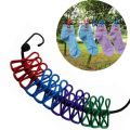 Multi Functional Portable Drying Rope with 12 Clips and 2 Hooks, Travel Clothesline Rope Clothes. 