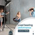 Aluminium 7 Feet Tripod Stand For Ring Light, Mobile Phones & DSLR Cameras - 360 Rotatable Portable & Adjustable 7 Ft Long Tripod With Mobile Holder & Ball Head - Best Use For Videography, Photography, Tiktok, Youtube, Studio Lighting, Equipment - Black. 
