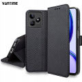 Vantime for Realme C51 / C53 / Narzo N53 / Note 50 PU Leather Wallet Case Cards Holder Flip Cover Diamond Pattern. 