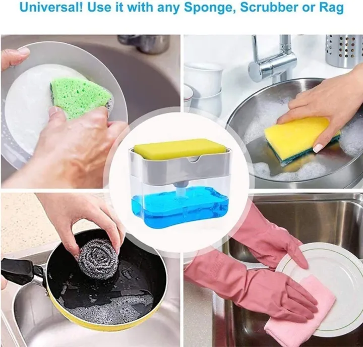 Liquid%20Soap%20Dispenser%20&%20Sponge%20Holder%20-%20Dish%20Soap%20Pump%20Sponge%202-in-1%20-%20Counter%20Top%20Sink%20Press%20Soap%20Box%20-%20Pump%20Soap%20Dispensing%20with%20Sponge%20Caddy%20385ml%20-%20Dish%20Washing%20Scrub%20Cleaning%20-%20Image%208