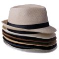 2016 Fashion Unisex Summer Straw Men's Fedora Hats Trilby Gangster Cap Sunhat Beach Straw Panama Hat with Ribbow Band. 