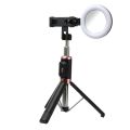 4IN1 JC16 H Selfie Stick / Tripod 1 light Bluetooth Shutter 110CM/3.6 Feet Height Foldable Stand 360 Rotatable Tripod for Tiktok YouTube Photography Traveling Cooking videos pictures for Android and IOS Black. 