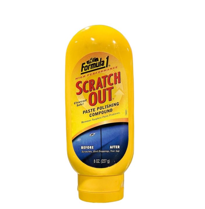 Formula 1 Scratch Out - Ultimate Car Scratch Remover & High-Gloss Polish - 8 oz (227g) - Restore Your Car's Shine, Clearcoat Safe!