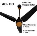 AC DC Ceiling Fan 56 inch, Energy Saving up to 65%, As low as 12 Watts, Copper Motor, Warranty 2 years, High speed RPM, Low power consumption, DC inverter ceiling Fan, Hybrid ceiling fan,. 
