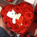 Premium Heart Tin Box Gift for Valentines Day Birthday Anniversary Teddy with Flowers Birthday Gift - Gift For Your Love One - Gift for couple - gift for birthday. 