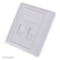 CAT6 Data Wall Outlet Face Plate 2 Port RJ45 Ethernet Network Data Socket. 