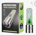 New 520A Multifunctional Zoomable Flashlight Wind Fire Torch Rechargeable USB, Powerful Torches High Lumen Super Bright 30W LED, 8 Modes, IP65 Waterproof, Portable Emergency Flashlight for Camping, Dog Walking, Power Outage. 