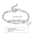 Personalized Stainless Steel Name Baby Bracelet for Newborn Children Gilrs Boy Gifts DIY Custom Cute Crown Charm Bangle Jewelry. 