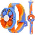 Pop it Spinner Watch, Rotating Push Bubbles Fidget Sensory Toy for Kids and Adults, Autism Special Needs Stress Relief Hand Finger Press Dimple Silicone Adjustable Bracelets. 