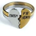 Premium Quality Broken Heart Stainless Steel Friendship Ring Symbol of Bond. 