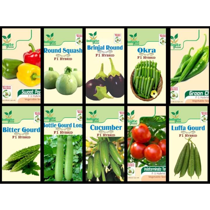 Pack of 10 F1 Hybrid Summer Vegetables seeds