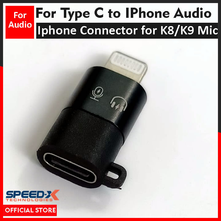 Type C to iPhone Lightening Audio Connector for K8 K9 Mic