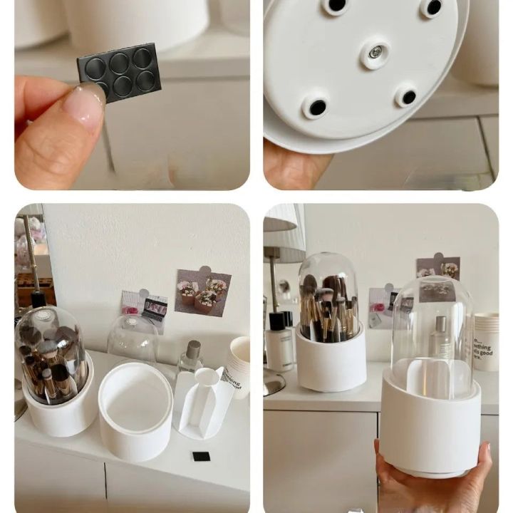 SJR%20Collections%20Makeup%20Brush%20Holder,%20360%C2%B0%20Rotating%20Makeup%20Organizer%20With%20Clear%20Cover,%20Cosmetics%20Storage%20Display%20Case%20With%207%20Compartments%20-%20Image%209
