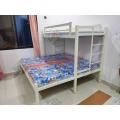 Metal Bunk Bed over Full Bed / Iron Loft over Queen Size Bunker. 