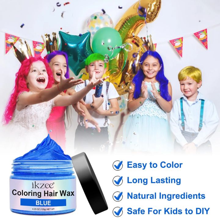 Colorful hair paste, disposable hair dye, 9-color hair wax, temporary hair dyeing and styling, versatile and cool hair colors