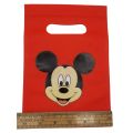 MICKEY MOUSE THEME GOODY BAGS - PACK OF 10 GOODY BAGS - MICKEY MOUSE FABRIC MATERIAL GOODY BAGS. 