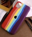 Rainbow Case For Apple iPhone 11 Soft Silicon Back Cover (Rainbow). 