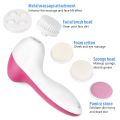 5-in-1 Beauty Care Brush Massager Scrubber Face Skin Electric Facial Cleanser 5 in 1 Facial Electric Cleanser & Massager (Pink, White). 