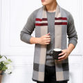 Mens Plaid Scarf Soft Elegant Male Plaid Scarves. 