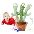 Dancing Cactus Toy with Music, Singing, Talking, Lightning, Wriggle- Funny talk back toy For Kids- Home Decorative and Children Playing Birthday Gift. 