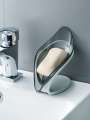 Modern Leaf-Shaped Smart Soap Holder: Stylish, Space-Saving, Self-Draining Bathroom Fixture, Sabun Dani. 