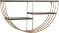 3 Shelf Wood & Metal, Wall Shelf With Half Moon Shape, 28″ x 7″ x 15″, Gold Customized by Creative Decore. 