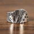 Hot Selling Retro Poker Championship Ring For Men And Women Opening Flush Gambling Card Ring. 