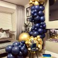 85 pcs 9 inch Matte Navy Blue Balloons without shinny for use birthday Backdrop Dull navy blue balloon Party Decorations for Birthday Wedding Baby Shower Anniversary Graduation Engagement matte balloon. 