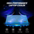 Portable Super Slim Laptop Cooler Pad, Double LED Cooling Fan Notebook Cooling Pad Cooling Pad For Notebook / laptop with Double / Dual Extended Fans & Lights - Black. 