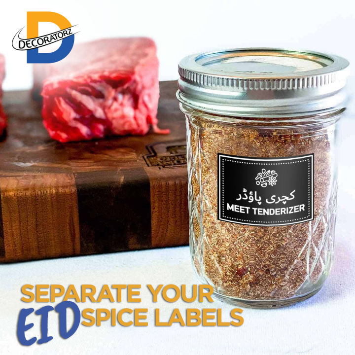 Jar Labels Printed Urdu or English 100 or 45 pcs/set 6.5x4.5cm Kitchen Jars Organizer Labels Spice Sticker Waterproof