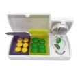 Mini Portable Pill Storage Box Divider Travel Cutter Splitter Case Storage Compartment Cases Dispenser With Organizer Hold Smart Container Pills Rectangular Pills Cutter Storage Box. 