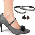 Detachable Shoe Strap High Heels Shoes Band Heel Straps Detachable Strap Rhinestone Elastic Shoe Ankle Straps. 