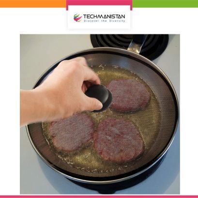 Techmanistan Steel Mesh Splatter Screen Frying Pan Covers For Your Skillets or Any Other Cooking Wares