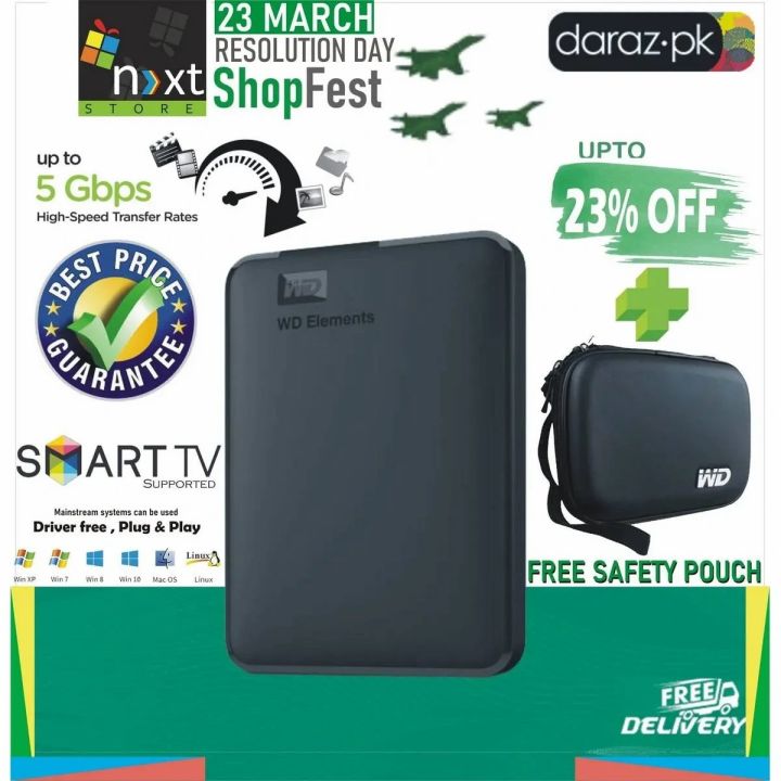 Western Digital WD Portable hard drive 80 GB 120 GB 160 GB 250 GB 320 GB 500 GB 640 GB 750 GB 1 TB External hdd 2.5inch USB 3.0 Hard Drive Disk With Free High Quality Shockproof Safety Pouch