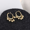 JEWELLER  Copper Hoop Earrings For Women Small Simple Round Bead Punk Earrings Party Fashion coin Jewelry. 