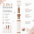 2 in 1 Rechargeable Women's Face Hair Remover Epilator for women Machine for Upper Lip, Chin, Eyebrow, Lips, Body, Arms Hair Remover for Women. 