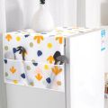Printed Fridge Dust Cover Waterproof Refrigerator Dustproof Cover with 6 Pocket Household Freezer Top Hanging Bag Fridge Storage Bag Appliance Protector Organizer Washing Machine Top Cover. 