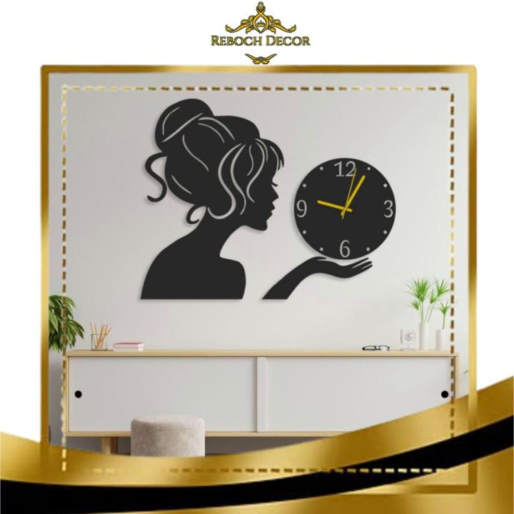 Girl Wooden Clock I The New Wooden Wall Clock Big Size I Wall Clock I Wooden Wall Clock I Wall clocks for bedroom I Wall Clocks for drawing room I Wooden Wall Clocks for bedroom