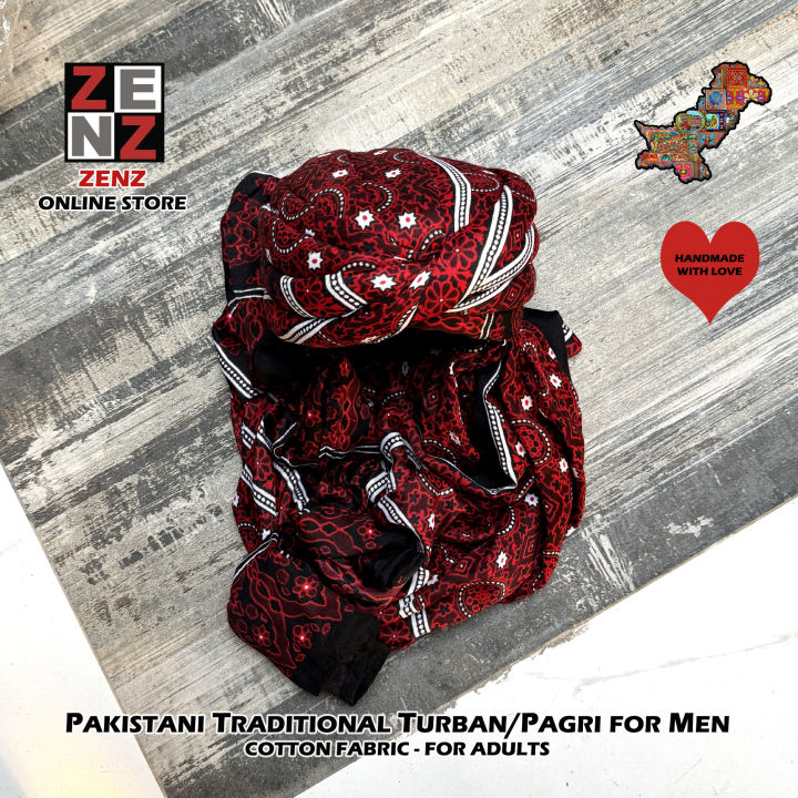 Balochi%20Sindhi%20Dastar%20Turban%20Pagri%20Meer%20Style%20Topi%20Pugri%20%20Pakistani%20Traditional%20Wear%20Bhugti%20Pag%20by%20ZENZ%20-%20Image%202