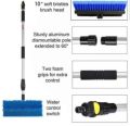 Imported Solar Cleaning Brushes 12 Feet Solar Panel / Window / Glass Telescopic Wash Brush With Water Switch. 
