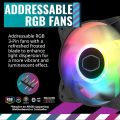 Cooler Master CMP 520 ARGB ATX PC Case 3 Fans Included Mid-Tower Asymmetrical Crystal Front Panel Design, Mesh Front Panel, Tempered Glass Panel. 