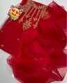 MSJ Fabrics New Arrival 3 Pcs Fancy Handmade Embroidery Organza Unstitched Dress For Women/Ladies. 