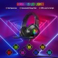 Onikuma K19 Rgb Wired Stereo Gaming Headset True Noise Cancellation, Usb + 3.5mm Audio Plug For Ps4/pc/xbox One Controller/laptop, Black. 