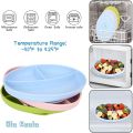 Baby Products Silicone Plate Tableware, 3 Section Oval Baby Feeding Plate, Spill-proof Children's Catering Food Grade Baby Suction Cup. 