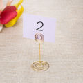 12 Pack Table Number Card Holders Photo Holder Stands Place Paper Menu Clips, Circle Shape (Gold). 