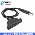 Grwibeou USB 2.0 to Mini Sata II 7+6 13Pin Adapter For Laptop CD/DVD ROM Slimline Drive Converter Cable Screws Steady Style. 