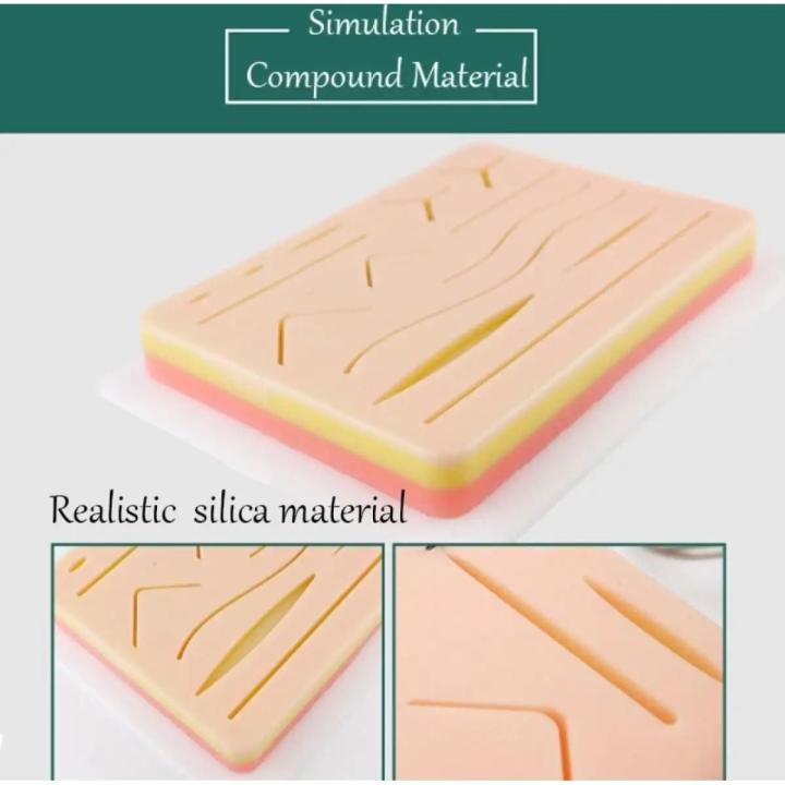 Medical Fake Skin Suture Practice Silicone Pad Wound Simulated Surgical Training