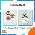 Hexagon Wall Shelf, Wall Shelves, Wooden Wall Shelf For kids, girls, bed room, Lasercut floating Shelf. 