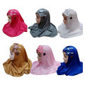 Pack Of 3 Multicolor Makhna Head Scarf Kids Hijab For Girls, Black, White Mix Color - Fashionable And Vibrant Hijabs For A Stylish Appearance. 